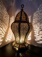 Moroccan table lamp - Floor hanging lamp - Bohemian Home Decor- romantic lamp - lantern engraved Brass - 100 % Handmade - Magic lighting