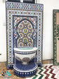 Fountain for garden art,Moorish mosaic tile fountain large Mosaic Artwork, water inside fountain, Moroccan Fountain, terrace Indoor Decor.