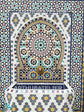 Fountain Mosaic , Moorish mosaic fountain, Mosaic Artwork, water inside fountain, Moroccan Mosaic Fountain, terrace Indoor Decor.
