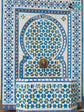 Fountain for garden art,Moorish mosaic tile fountain Mosaic Artwork, water inside fountain, Moroccan Mosaic Fountain, terrace Indoor Decor.