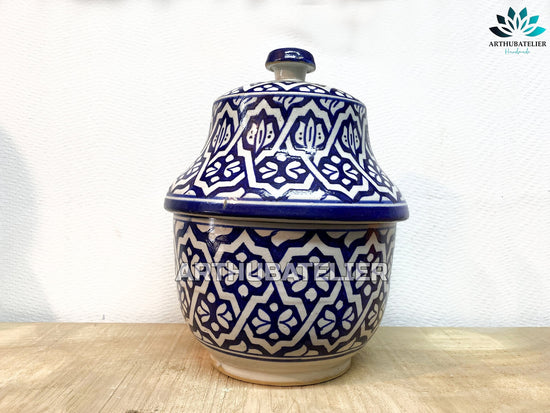 COSTUMIZABLE Pottery Jar, Ceramic jar 100% handcrafted, Luxury jar, Ceramic art multicolor , Moroccan Pottery