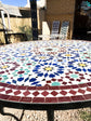 Mosaic table with umbrella round for outdoor and indoor 100% handcrafted mandala design green