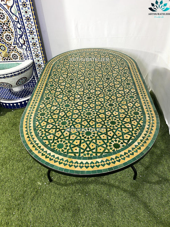 dinning Table mad from mosaic tiles 100% handmade Built with mid-century modern styling