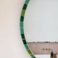 CUSTOMIZABLE Zellige Tiles Mirror, Emeraled Green 30mm Tiles - Natural 3 Shades Of Green Zellige Mosaic Tiles - Round Bathroom Wall Mirror