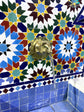 Mosaic Fountain for Outdoor Indoor Mid Century Fountain water inside Moroccan Mosaic Fountain