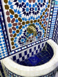 Blue Mosaic Fountain for Outdoor Indoor Mid Century Fountain water inside Moroccan Mosaic Fountain