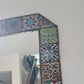 Ceramic Tiled Mirror Brass Frame with Ethnic Tiles Mirrors Wall Mirror Metal Framed Mirror Mosaic Tile Square Wall Art Rustic Decor