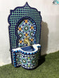 Fountain with colorful small mosaic, water inside fountain, Moroccan Mosaic Fountain, terrace Indoor Decor.