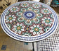 Table round made from mosaic and tiles 100% Handcrafted It for outdoor and indoor, Mosaic table works for beach house too