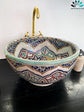 Bathroom vessel sink made from ceramic 100% handmade and hand painted, ceramic sink built with mid century modern styling