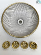 Brushed brass rim and ceramic sink 12", 100% handmade, bathroom vessel sink built with mid century modern styling