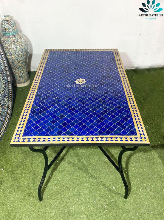 Dinning Table mosaic for indoor and outdoor 100% handmade, Customizable pattern and colors Built with mid-century modern styling.