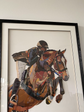 Riding Horse Collage Art with Black PS Frame