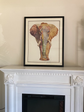 Elephant Collage Art with Black PS Frame