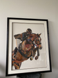 Riding Horse Collage Art with Black PS Frame