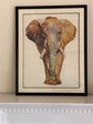 Elephant Collage Art with Black PS Frame