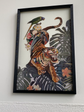 Flower Tiger Collage Art with Black PS Frame