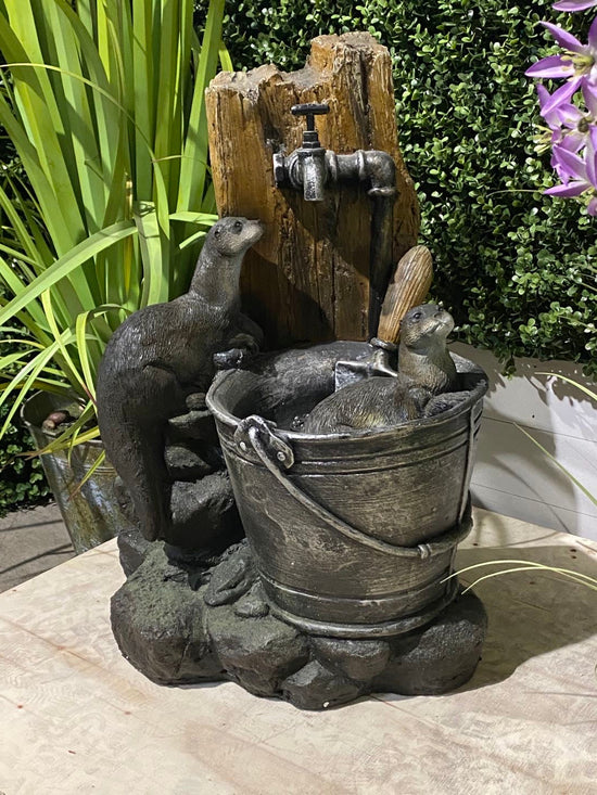 Fiesta Bathing Otters Fountain