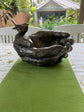 Hands Shaped Nest & Bird Planter Copper Colour Ornament NEW