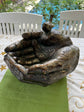 Hands Shaped Nest & Bird Planter Copper Colour Ornament NEW