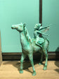 SUELTA Angel with riding Horse Jade / Bronze Colour