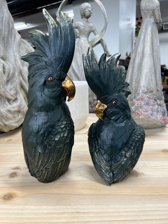 Dark Green with Copper Beaks Cockatoos Real Look Set 2