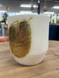 White Marble Finish Vase with Gold Leaf Nourish