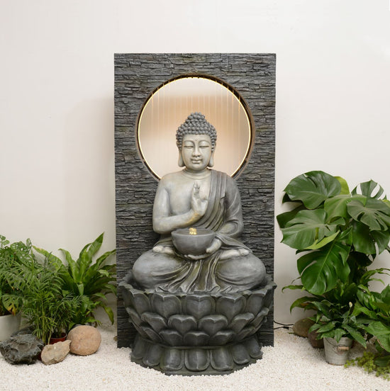 Wisdom Masterpiece Buddha Water Feature with Rain Effect