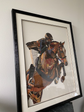 Riding Horse Collage Art with Black PS Frame