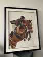 Riding Horse Collage Art with Black PS Frame