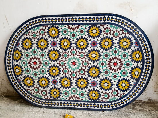 Moroccan mosaic table, Amazing dinning Table, Oval table, outdoor-indoor Mosaic Table, Large Mosaic Table, 100% handcrafted, free shipping