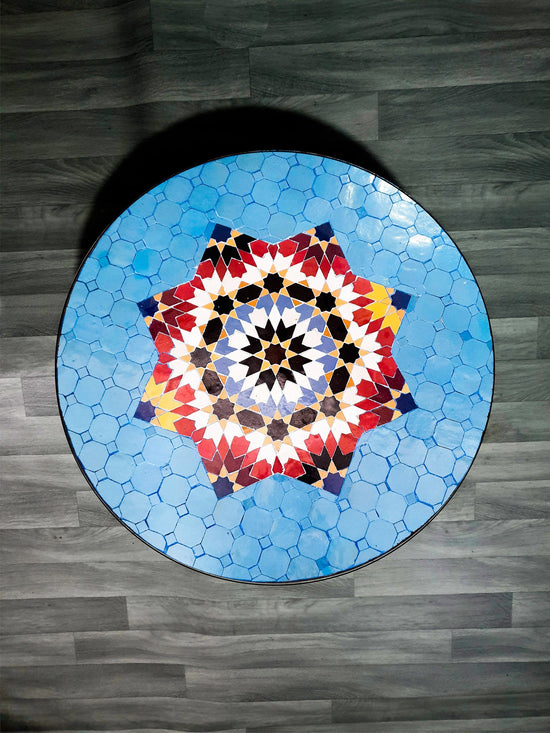CUSTOMIZABLE Mosaic Table, outdoor-indoor coffee Table, 100% handcrafted, round mosaic Table , Moroccan luxury table decor