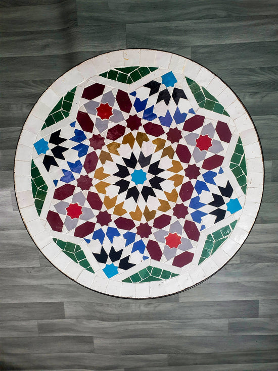 CUSTOMIZABLE Mosaic Table, outdoor-indoor coffee Table, 100% handcrafted, round mosaic Table , Moroccan luxury table decor