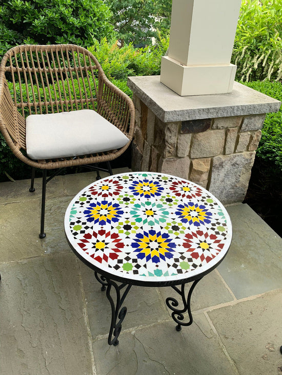 Handcrafted Mosaic Coffee Table - Side Table - Accent Table - Mid Century Modern Mosaic Decor - Fully Customizable