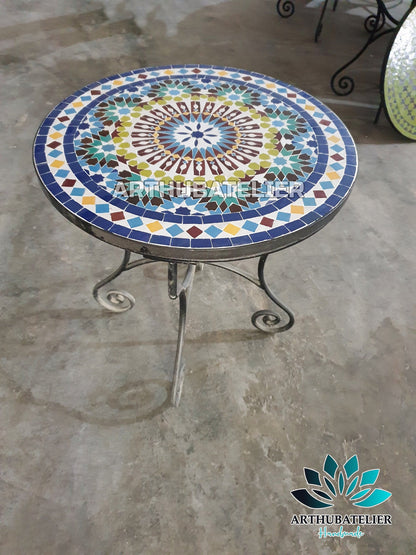 CUSTOMIZABLE Mosaic Table, outdoor-indoor coffee Table, 100% handcrafted, round mosaic Table , Moroccan luxury table decor