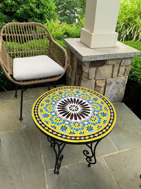Green Pistachio Mosaic Table - Crafts Mosaic Table - Mosaic Table Art - Mid Century Modern Table - Outdoor Handmade Coffee Table
