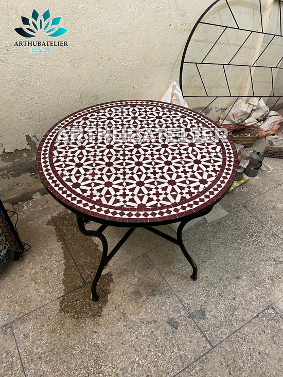 CUSTOMIZABLE Mosaic Table, outdoor-indoor coffee Table, 100% handcrafted, round mosaic Table , Moroccan luxury table decor