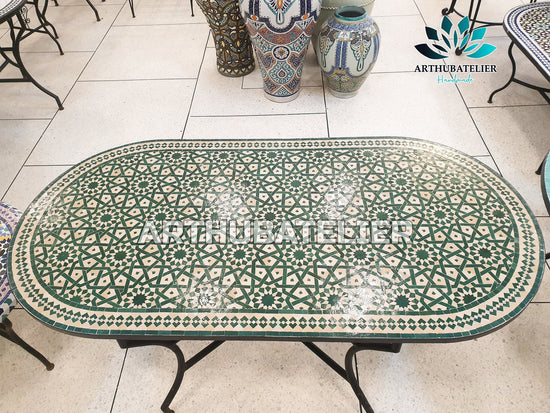 Amazing dinning Table, Moroccan Mosaic Table, Oval table, outdoor-indoor Mosaic Table, Large Mosaic Table, 100% handcrafted, free shipping