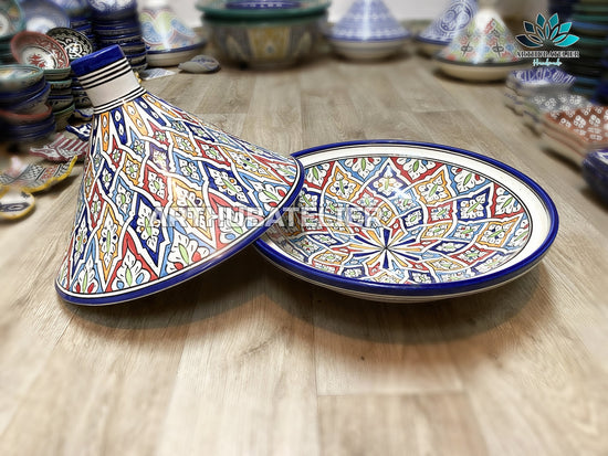 TAGINE for cooking and serving, 100 % Handmade ceramic Tajine For your kitchen , hand painted Tagine