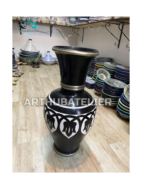 COSTUMIZABLE Pottery vase , Ceramic adorned metal vase 100% handcrafted, Luxury vase, Ceramic art multicolor