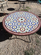 Mosaic table with umbrella round for outdoor and indoor 100% handcrafted mandala design green