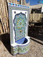 Mosaic Fountain Built with mid-century modern styling for garden 100% handcrafted, mosaic tile fountain for indoor and outdoor