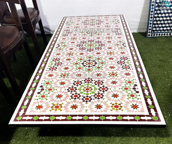 Dinning Table mosaic for indoor and outdoor 100% handmade, Customizable pattern and colors Built with mid-century modern styling.