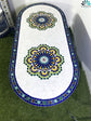 Dinning Table large 75" X 40" oval for indoor and outdoor made from Mosaic tiles, Moroccan Mosaic Table 100% handmade