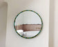 CUSTOMIZABLE Zellige Tiles Mirror, Emeraled Green 30mm Tiles - Natural 3 Shades Of Green Zellige Mosaic Tiles - Round Bathroom Wall Mirror