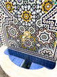 Large mosaic fountain 87"/48" for Outdoor Indoor built with Mid Century modern styling, big Fountain water Moroccan and Andalusia design