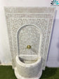 Custom Mosaic Fountain white for Outdoor and Indoor, Mid Century Fountain water inside, Moroccan Mosaic Fountain