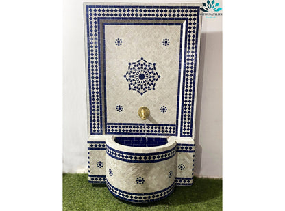 Amazing Mosaic Fountain for Outdoor and Indoor, Mid Century Fountain water inside, Moroccan Mosaic Fountain