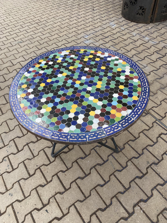 CUSTOMIZABLE Mosaic Table, outdoor-indoor coffee Table, 100% handcrafted, round mosaic Table , Moroccan luxury table decor