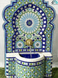 Mosaic Fountain for Outdoor and Indoor, Mid Century Fountain water inside, Garden Moroccan Mosaic Fountain